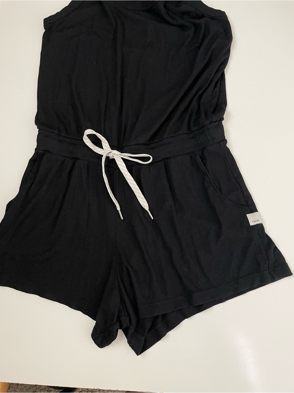 Vuori Torrey Ribbed Black Romper Sleeveless - Picture 10 of 14